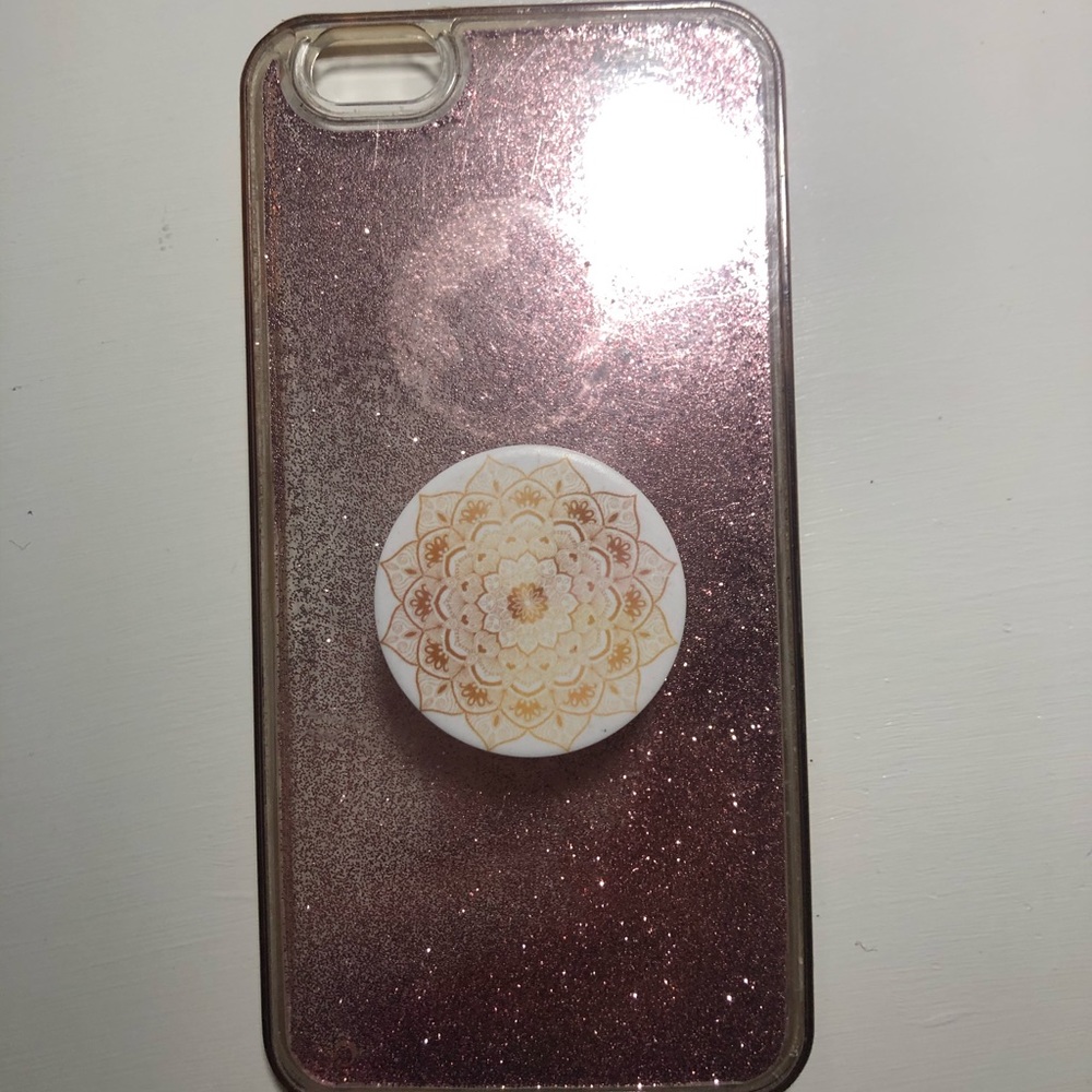 glitter case with pop socket for iphone 6s plus
